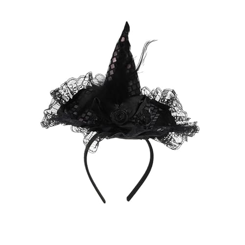 VALICLUD Halloween Hexenhut Haarreifen Cosplay Stirnbänder Hexenkopfschmuck für Kostümpartys von VALICLUD