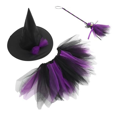 VALICLUD Halloween Hexenkostüm Teiliges Set mit Hut Kleid und Besen Atmungsaktives Langlebiges Material Hautfreundlich für Halloween Party und Bühnenkostüm VALICLUD Halloween Hexenkostüm Teiliges Set mit Hut Kleid und Besen Atmungsaktives Langlebiges Material Hautfreundlich für Halloween Party und Bühnenkostüm von VALICLUD