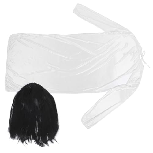 VALICLUD Halloween Horror Kostüm Weißes Geisterbraut Kleid mit Schwarzer Perücke Halloween Party Kostüm Damen Gruseliges Zombie Brautkleid für Karneval und Cosplay VALICLUD Halloween Horror Kostüm Weißes Geisterbraut Kleid mit Schwarzer Perücke Halloween Party Kostüm Damen Gruseliges Zombie Brautkleid für Karneval und Cosplay von VALICLUD