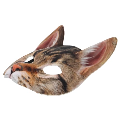 VALICLUD Halloween Katzenmaske Cosplay Halbes Gesicht Katzenmotiv Unisex Karneval Masquerade Ball Kostümmaske aus EVA und Stoff Langlebig für Party und Fest von VALICLUD