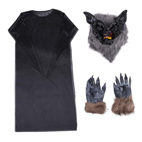 VALICLUD Halloween Kostüm Teilig mit Schwarzer Wolfsmasken Handschuh Geisterkleidung Langlebige Halloween Bühne Requisiten für Erwachsene Cosplay und Party Zubehör VALICLUD Halloween Kostüm Teilig mit Schwarzer Wolfsmasken Handschuh Geisterkleidung Langlebige Halloween Bühne Requisiten für Erwachsene Cosplay und Party Zubehör von VALICLUD