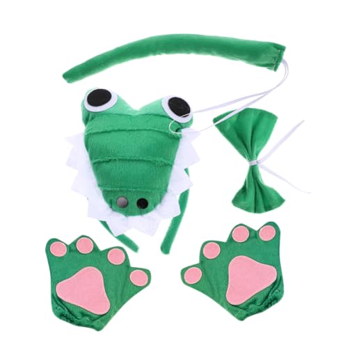 VALICLUD Halloween Krokodil Kostüm Set mit Stirnband Fliege und Handschuhen Weiches Stoffmaterial und Strapazierfähig für Karneval Cosplay und Mottopartys VALICLUD Halloween Krokodil Kostüm Set mit Stirnband Fliege und Handschuhen Weiches Stoffmaterial und Strapazierfähig für Karneval Cosplay und Mottopartys von VALICLUD