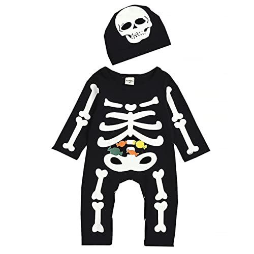 VALICLUD Halloween Mädchen Overall Mit Schädel-design Langärmlig Teiliges Mit Für Jungen Und Mädchen Für Halloween-partys Geburtstagsfeiern Und von VALICLUD