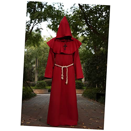 VALICLUD Mönchsuniform Christliches Kreuz Mönch Halloween-kostüm Mittelalterliches Priester-outfit Cosplay Größe Xl von VALICLUD