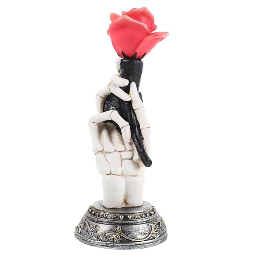 VALICLUD Halloween-Nachtlicht: Halloween-LED-Lampen-Nachtlicht – Skeletthand hält Rose – Gothic- -Rosen-Dekoration für Valentinstag oder Tag der Toten von VALICLUD