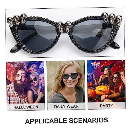 VALICLUD Halloween Partybrille Schädelkopf Design Silberfarbene Festival Accessoires für Erwachsene und Lustige Verkleidung Dekoration für Kostümpartys Fotospaß und Karneval von VALICLUD