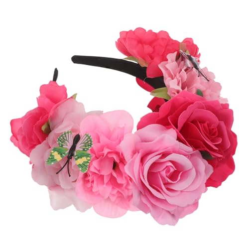 VALICLUD Halloween Stirnband: Tag Toten Schmetterling Stirnband - Mexikanische Blumenkrone Kopfschmuck - Halloween Cosplay Party Kopfschmuck von VALICLUD
