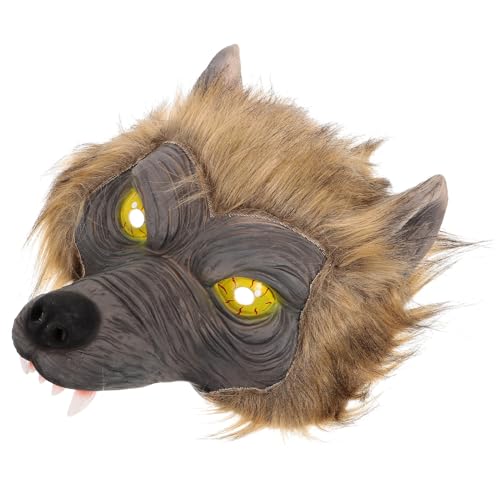 VALICLUD Halloween-Werwolfgesicht tragen unheimlich Fuchs schwarze Maske realistische Halloween-Maske Reh Tiermaske Halloween Wolfsmaske Halloween Cosplay-Party Wolf-Cosplay lustig Emulsion von VALICLUD