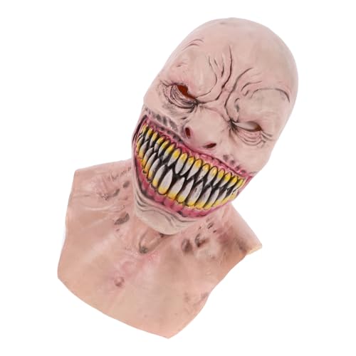 VALICLUD Halloween-maske Halloween -masken Zombie Gesicht Männlich Gruselmasken Für Erwachsene Abdeckung Gruseliges Halloween Horror Böse Maske Halloween Für Erwachsene Emulsion Khaki von VALICLUD