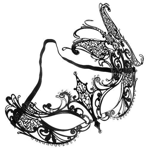 VALICLUD Halloween-partymaske Fuchsmaske Maskerade-party-masken-requisite Maskerade Gesicht Maske Erwachsener Halloween-party-maske Maskerademaske Halloween-drache Frauenmaske Black Metall von VALICLUD