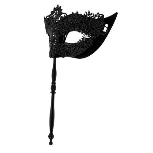 VALICLUD Handgehaltene Spitzen Masquerade Maske Damen Maskerade Maske mit Stab Atmungsaktive Spitzenverzierung für Karneval Halloween Ball und Party Geeignet von VALICLUD