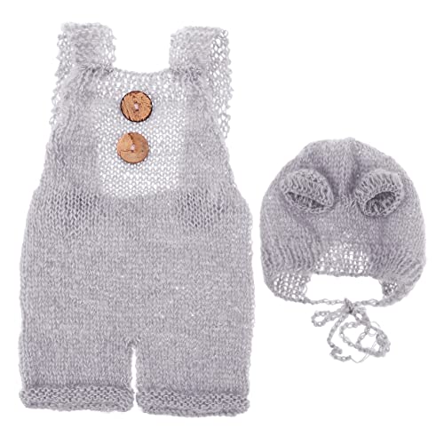 VALICLUD Handgemachte Baby Foto Kostüme Bär Themen Strampler Strickmütze Grau VALICLUD Handgemachte Baby Foto Kostüme Bär Themen Strampler Strickmütze Grau von VALICLUD