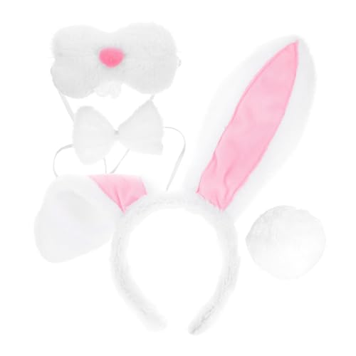 VALICLUD Hasenohren Kostüm mit Stirnband Schleife Nase und Flauschiges Bunny Accessoire für Mädchen Party Karneval und Cosplay VALICLUD Hasenohren Kostüm mit Stirnband Schleife Nase und Flauschiges Bunny Accessoire für Mädchen Party Karneval und Cosplay von VALICLUD