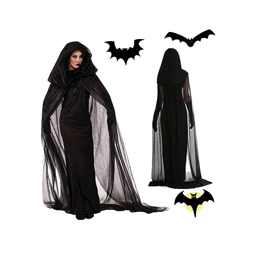 VALICLUD Hexenkostüm Für Frauen Dunkles Hexenkleid Mit Netzstoff Cosplay Kleid Für Halloween Xxl Für Kostümpartys Und Geisterveranstaltungen VALICLUD Hexenkostüm Für Frauen Dunkles Hexenkleid Mit Netzstoff Cosplay Kleid Für Halloween Xxl Für Kostümpartys Und Geisterveranstaltungen von VALICLUD