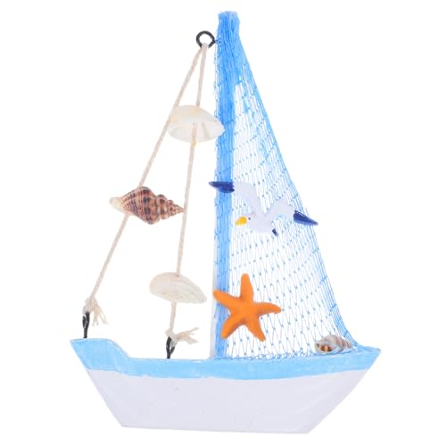 VALICLUD Holz Segelboot Deko Miniatur Nautische Figur Strand Dekoration Vielseitig für Zuhause Party Tischdeko Cake Topper Robust Stilvolles Design von VALICLUD