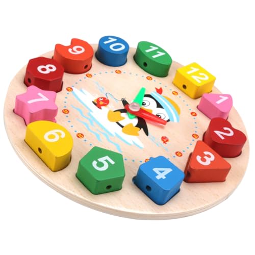 VALICLUD Holzspielzeug Uhr für Lernuhr mit Farbenfrohem Pinguin Design Farberkennung für Frühe Bildung und Puzzle Spiel für Jahre VALICLUD Holzspielzeug Uhr für Lernuhr mit Farbenfrohem Pinguin Design Farberkennung für Frühe Bildung und Puzzle Spiel für Jahre von VALICLUD