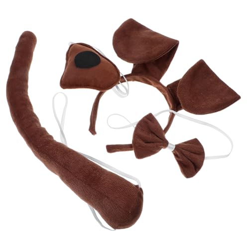 VALICLUD Hunde Kostüm Set Teilig mit Hundestirnband Fliege Falscher Nase und Realistisches Tierkostüm Zubehör für Halloween Karneval Party und Cosplay für Mädchen Jungen VALICLUD Hunde Kostüm Set Teilig mit Hundestirnband Fliege Falscher Nase und Realistisches Tierkostüm Zubehör für Halloween Karneval Party und Cosplay für Mädchen Jungen von VALICLUD