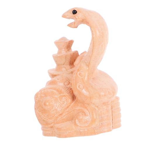 VALICLUD Jahr Schlange Holzfigur Dekoratives Geschnitztes Schlangenornament Klein Sicher Glatt für Garten Balkon Lehrmodell Feng Shui Desktop Deko von VALICLUD