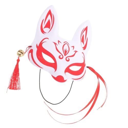 VALICLUD Japanische Maske Masken Maskerade Fuchs Tiermaske Im Japanischen Stil Halbe Gesichtsmaske Füchsemaske Im Japanischen Stil Cosplay-partymaske Cosplay-maske Pvc Rot von VALICLUD