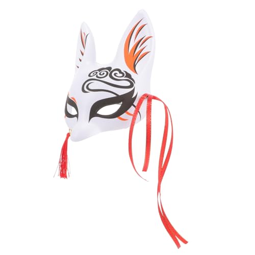 VALICLUD Japanische Maske mask masken children mask half face mask party masken Fuchs Maskerade Cosplay-Maske halbe Gesichtsmaske Tiermaske im japanischen Stil PVC Black von VALICLUD