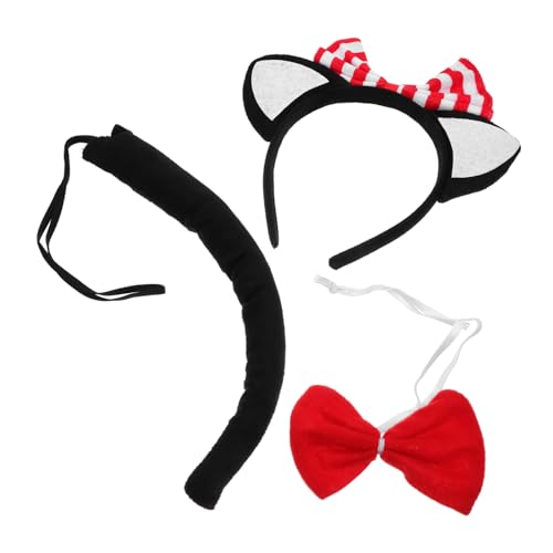VALICLUD Katzenkostüm mit Weichem Haarreif Niedlichem Schleifen Halsband und Abnehmbarem Katzenschwanz Bequemes Cosplay Accessoire für Halloween und Karneval VALICLUD Katzenkostüm mit Weichem Haarreif Niedlichem Schleifen Halsband und Abnehmbarem Katzenschwanz Bequemes Cosplay Accessoire für Halloween und Karneval von VALICLUD