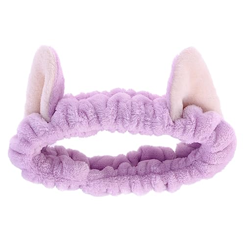 VALICLUD Katzenohren Haarschmuck Haarband für Damen Elastisches Fleece Stirnband für Makeup Gesichtsreinigung und Kosmetik für Partys und Cosplay von VALICLUD