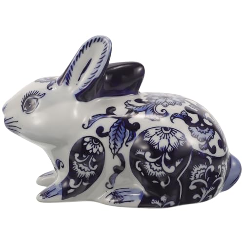 VALICLUD Keramik Hasen Figur Porzellan Kaninchen Skulptur Dekoration Kleine Leichte Osterhase Deko für Wohnzimmer Schlafzimmer Büro Kreatives von VALICLUD