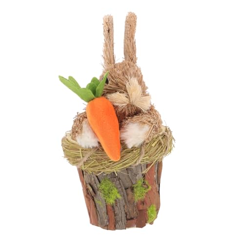 VALICLUD Kleine Osterhasen Statue aus Weidengeflecht Gartenfigur für Fröhliche Dekoration für Ostern Partys Tischdeko von VALICLUD