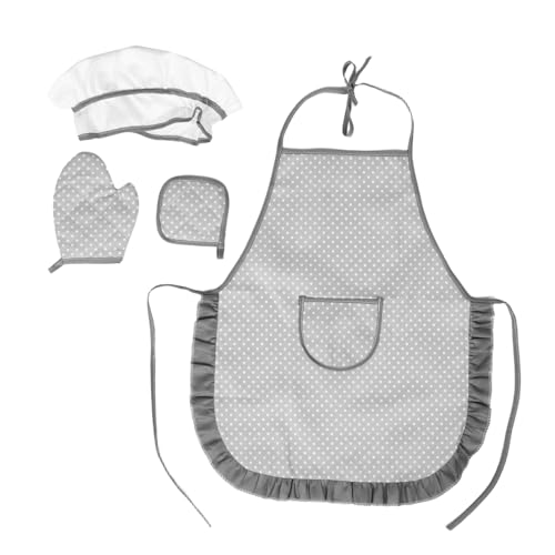 VALICLUD Kochschürze Und ütze Set 4 Teiliges Backset Für Mit Schürze Kochmütze Ofenhandschuh Und Topflappen Perfekt Für Weihnachtsfeiern Und Küchenspiele von VALICLUD