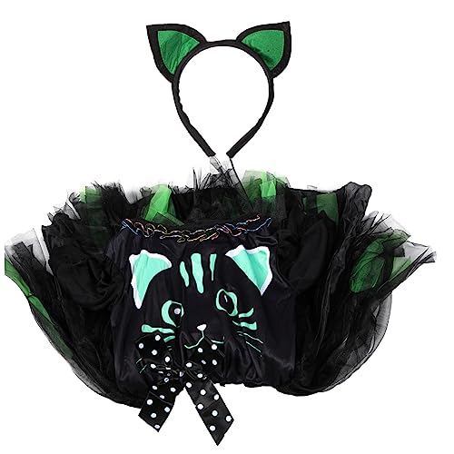 VALICLUD Kostümset Für ädchen Schwarze Katzenkleidung Mit Haarband Für Halloween Und Verkleidungspartys Cat Dress Für Cosplay Und Theateraufführungen Größe von VALICLUD