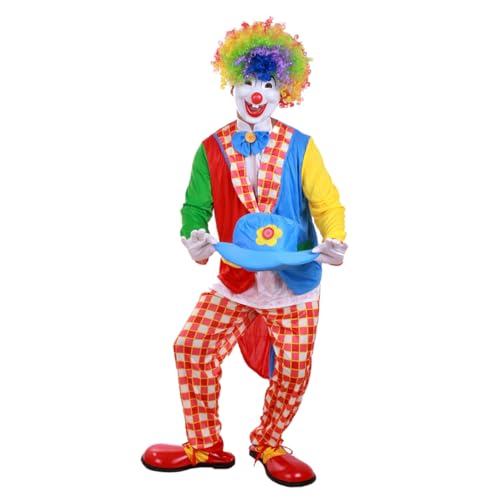 VALICLUD Kreatives Clown Kostüm Für Erwachsene Halloween Clown Outfit Mit Hut Fliege Jacke Und Hose Für Karneval Maskerade Und Faschingskostüme VALICLUD Kreatives Clown Kostüm Für Erwachsene Halloween Clown Outfit Mit Hut Fliege Jacke Und Hose Für Karneval Maskerade Und Faschingskostüme von VALICLUD