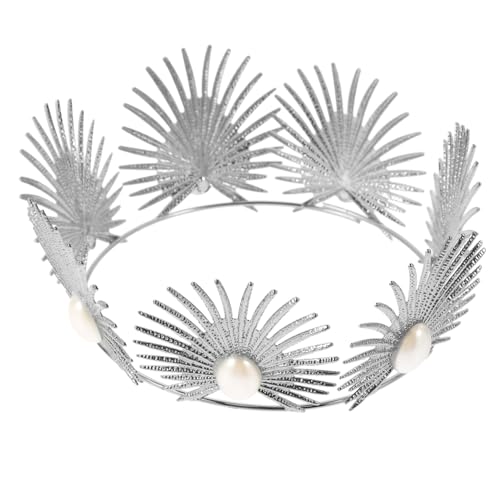 VALICLUD Krone Tortendekoration mit Perlen Haarschmuck Krone für Hochzeiten Geburtstagsfeiern und Besondere Anlässe Silber VALICLUD Krone Tortendekoration mit Perlen Haarschmuck Krone für Hochzeiten Geburtstagsfeiern und Besondere Anlässe Silber von VALICLUD