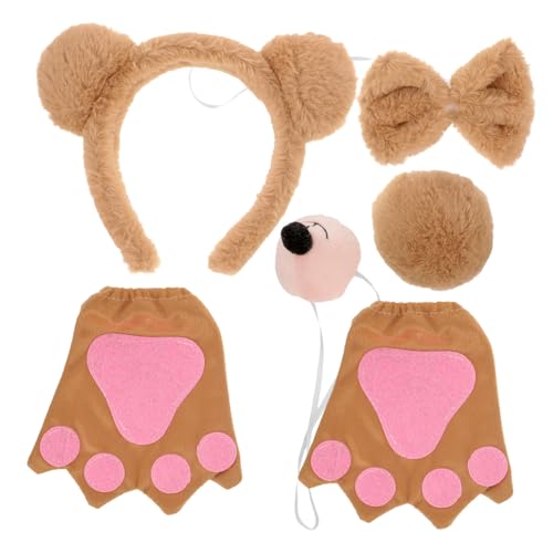 VALICLUD Kuscheliges Bären Kostüm mit Plüsch Ohren Haarreif Schleife und Warmen Handschuhen Vielseitiges Stirnband für Kinderpartys Fasching und Halloween Bequeme Kopfbedeckung für Kalte VALICLUD Kuscheliges Bären Kostüm mit Plüsch Ohren Haarreif Schleife und Warmen Handschuhen Vielseitiges Stirnband für Kinderpartys Fasching und Halloween Bequeme Kopfbedeckung für Kalte von VALICLUD