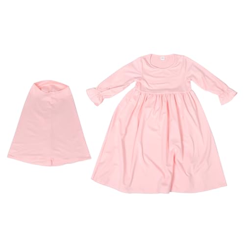 VALICLUD Langarm-muslimkleid Für Mädchen Mit Ärmeln Einfarbiges Junge Mädchen-gebetskleid Kleid Mit Rüschenärmeln Neugeborenenkleid Für Ramadan Und Verschiedene Jahreszeiten von VALICLUD