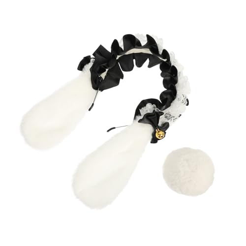 VALICLUD Lolita Hasenohren Haarreif mit Spitze und Plüsch Teiliges Bunny Kostüm Zubehör für Cosplay Party und Karneval Wiederverwendbare Detailreiche Kaninchenohren in Schwarz und Weiß VALICLUD Lolita Hasenohren Haarreif mit Spitze und Plüsch Teiliges Bunny Kostüm Zubehör für Cosplay Party und Karneval Wiederverwendbare Detailreiche Kaninchenohren in Schwarz und Weiß von VALICLUD