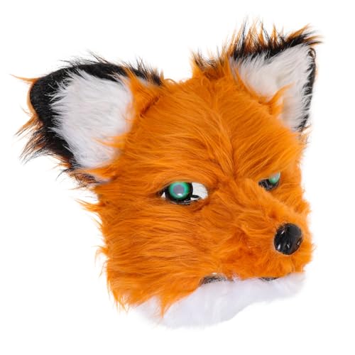 VALICLUD Lustige Fuchs Halbgesichts Maske mit Beweglichem Kuschelige Furry Cosplay Maske für Halloween Maskenball Rollenspiele Erwachsene und Teens und Realistisch von VALICLUD