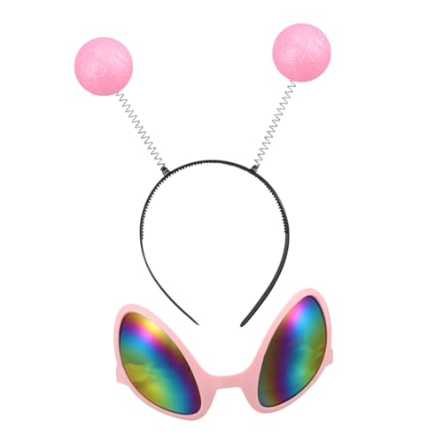VALICLUD Lustiges Haarreif Set mit Sonnenbrille Leichtes Kopfschmuck Kostümzubehör für Party Cosplay Fasching Teiliges Stirnband mit Bunten Pailletten Passend für Damen und Herren von VALICLUD