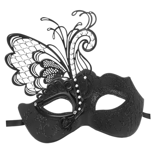 VALICLUD Luxuriöse Metall Eisen Schmetterling Halbgesichtsmaske für Damen Mardi Gras Karneval Halloween Party Cosplay Wiederverwendbar Elegantes Design für Maskenball und von VALICLUD