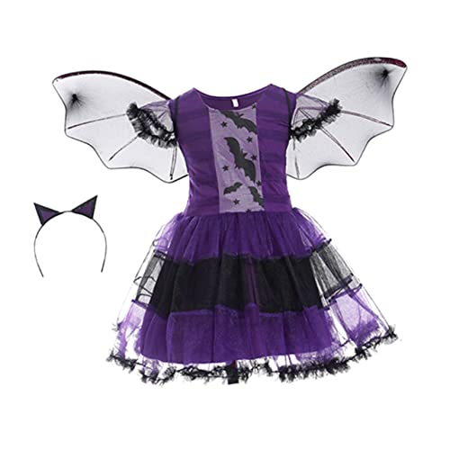 VALICLUD Mädchen Halloween Kostümset Rollenspiel Kleidung Mit Hexen Cape Für Halloween Verkleidung Und Bühnenaufführungen Für Grusel Partys Und Halloween Events von VALICLUD