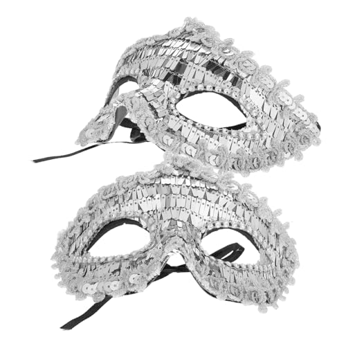 VALICLUD Elegante Maske Mit Pailletten Halbgesichtsmaske Aus Kunststoff Für Damenpartys von VALICLUD