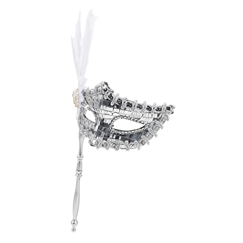 VALICLUD Maskerade-maske Weiße Maskerademaske Halloween-requisiten Rote Maskerade Dekoration Funkeln Outfit Kostüm Goldene Maskerademaske Voller Karneval Realistische Maske Silver Plastik von VALICLUD