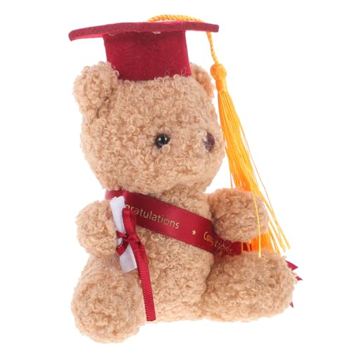 VALICLUD Mini Doktorhut Bär Plüschtier Leichte DIY Deko Puppe für Abschlusssträuße Vielseitig Verwendbar Langlebig und Flexibel zur Master oder Bachelorfeier von VALICLUD