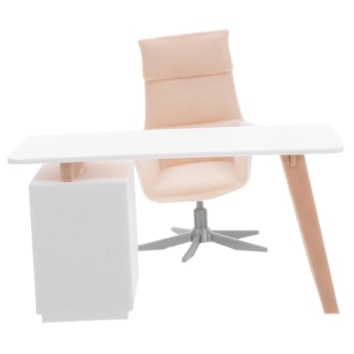 VALICLUD Miniatur Büro Möbel Set Realistischer Mini Schreibtisch und Stuhl für Puppenhaus Arbeitszimmer Langlebiges Miniatur Möbel Kit für Kreative Rollenspiele und DIY Dekoration von VALICLUD
