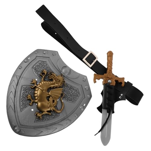 VALICLUD Mittelalterliche Cosplay-gürtel Ritterkostüm Zubehör mit Robustem Piratenschwert und Römischem Schild für Wikinger Renaissance Kostüm Halloween Party VALICLUD Mittelalterliche Cosplay-gürtel Ritterkostüm Zubehör mit Robustem Piratenschwert und Römischem Schild für Wikinger Renaissance Kostüm Halloween Party von VALICLUD