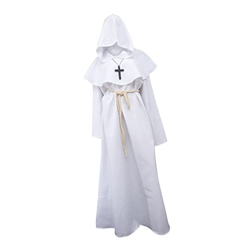 VALICLUD Mittelalterliche Priester Robe Mit Kapuze Für Herren Halloween Mönchs Kostüm Cosplay Umhang Für Karneval Und Rollenspiele von VALICLUD