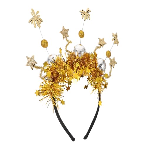 VALICLUD Neujahrs Haarreif Stern Bopper Party Headband mit Lametta für Silvester Hochzeiten und Geburtstage Komfortabler Kunststoff und Einzigartiges Design mit Disco Kugeln und Sternen von VALICLUD