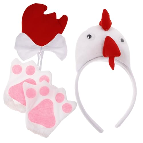 VALICLUD Niedliches Hühnerkostüm Kopfband Fliege und Handschuhen für Cartoon Huhn Tierkopfdeko für Fasching Halloween Partys und Bühnenauftritte VALICLUD Niedliches Hühnerkostüm Kopfband Fliege und Handschuhen für Cartoon Huhn Tierkopfdeko für Fasching Halloween Partys und Bühnenauftritte von VALICLUD