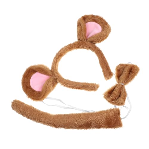 VALICLUD Niedliches Kostüm Set mit Plüschohren Haarreif Dekorativem und Fliege Bequeme Tierkostüm Accessoires für Halloween Karneval Geburtstag und Cosplay Party von VALICLUD
