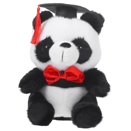 VALICLUD Niedliches Plüsch Panda mit Doktorhut Kuscheliges Abschlussgeschenk Weiche Panda Puppe für Abschlussfeier Dekoratives Plüschtier mit Schleifenband als Abschiedsgeschenk von VALICLUD