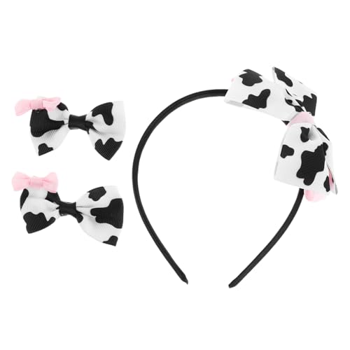 VALICLUD Niedliches mit Kawaii Schleifen haarclips und Süßem Milchkuh muster Haarschmuck für Mädchen Vielseitig Einsetzbar für Alltag Party und Fotoshootings von VALICLUD